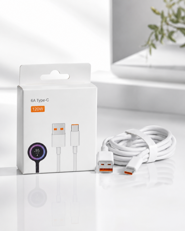 120W USB to Type-C Hızlı Şarj ve Data Kablosu 6A