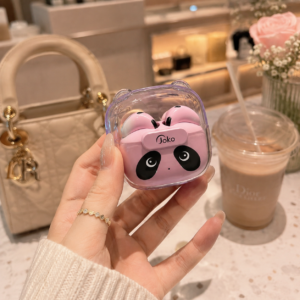 Konfulan pembe airpods bluetooth kulaklık pembe hayvan figürlü