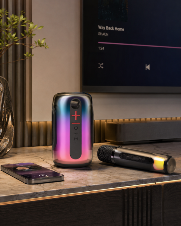 Newface Pluse 8 RGB Bluetooth Karaoke Hoparlör Siyah