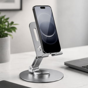 Metal Telefon ve Tablet Standı 360° Dönebilen Ayarlanabilir Masaüstü Tutucu