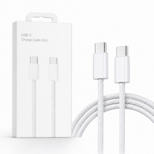 65W Type-C to Type-C Sim İğneli Örgü Şarj Kablosu